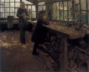 William Stott of Oldham Grandfather-s Workshop oil painting on canvas